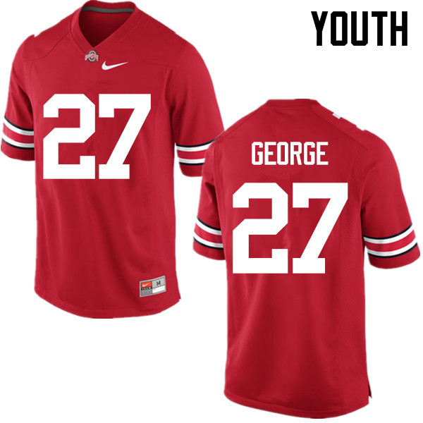 Ohio State Buckeyes Eddie George Youth #27 Red Game Stitched College Football Jersey